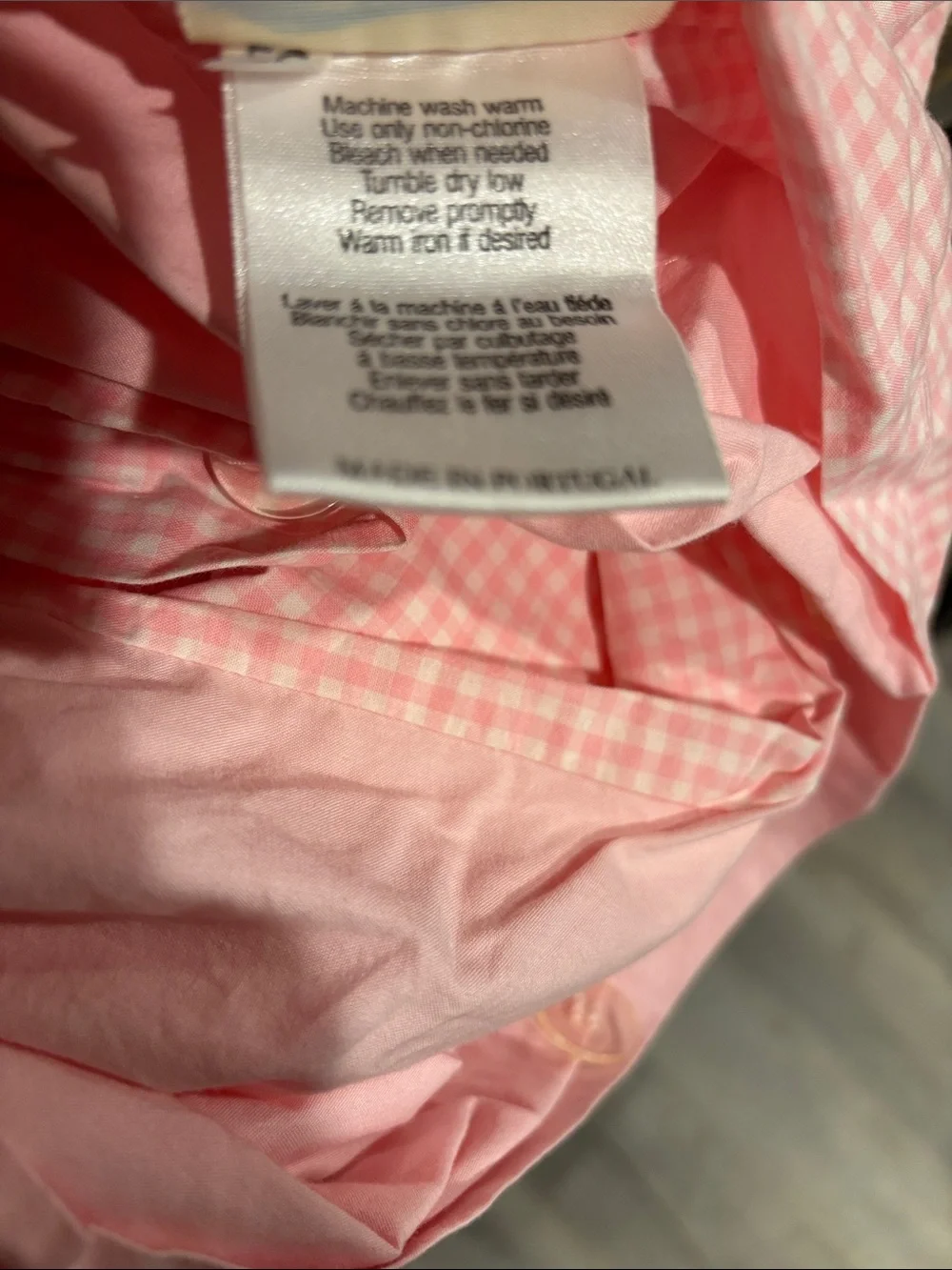 Pottery Barn Kids Gingham Pink Twin Duvet Cover
